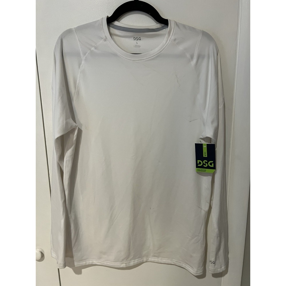 DSG‎ Men's Cold Weather Compression Crew Neck Top White Base Layer Size Large